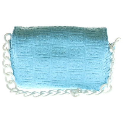 Chanel Coco Mark Pile Matelasse Plastic Chain Shoulder Bag Blue 7s
