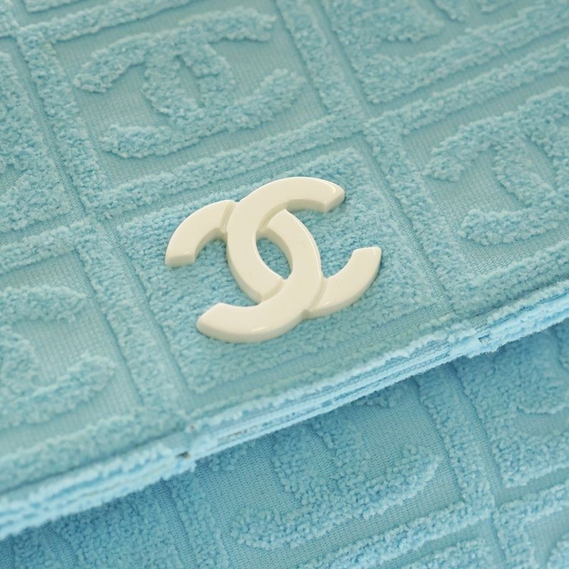 Chanel Coco Mark Pile Matelasse Plastic Chain Shoulder Bag Blue 7s