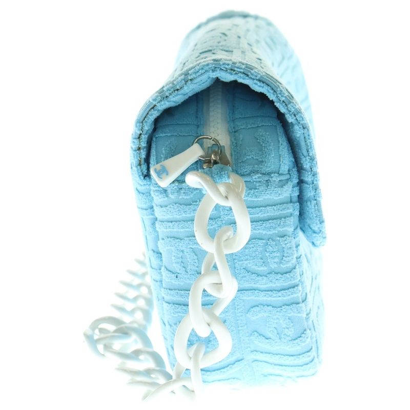 Chanel Coco Mark Pile Matelasse Plastic Chain Shoulder Bag Blue 7s