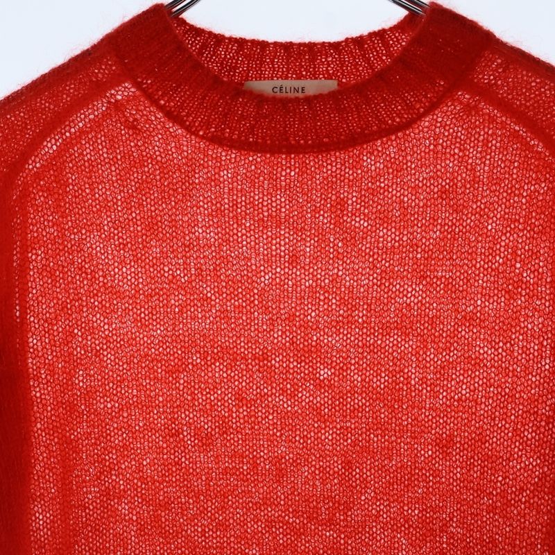 Celine Phoebe Period Mohair Low Gauge Crewneck Pullover Long Sleeve Knit