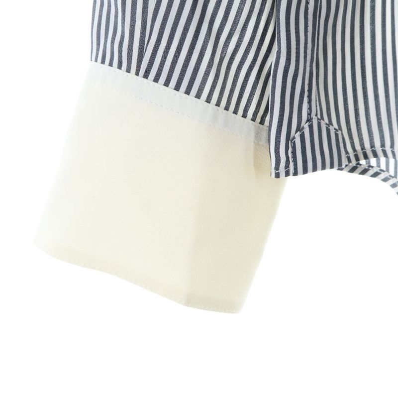 Celine Loose Shirt In Striped Silk Poplin Striped All-over Silk Poplin Loose