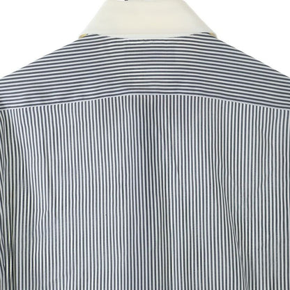 Celine Loose Shirt In Striped Silk Poplin Striped All-over Silk Poplin Loose