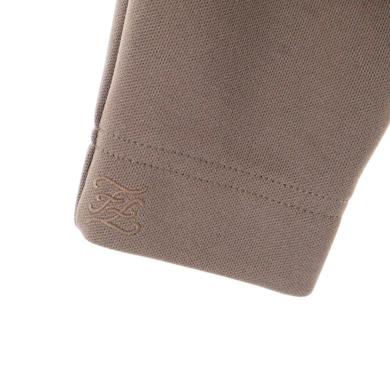 Fendi Back Slit Rayon Long Sleeve Long Tight Dress Brown Women's Fdb915 AGTS