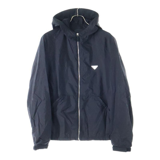 Prada 25AW Linylon Triangle Logo Hooded Jacket Black Sgc220 S231 1WQ9