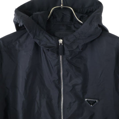 Prada 25AW Linylon Triangle Logo Hooded Jacket Black Sgc220 S231 1WQ9