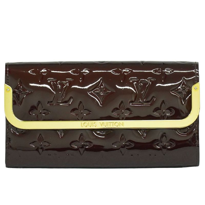 Authentic Louis Vuitton LV Portefeuille Rossmore Vernis Leather Long Wallet
