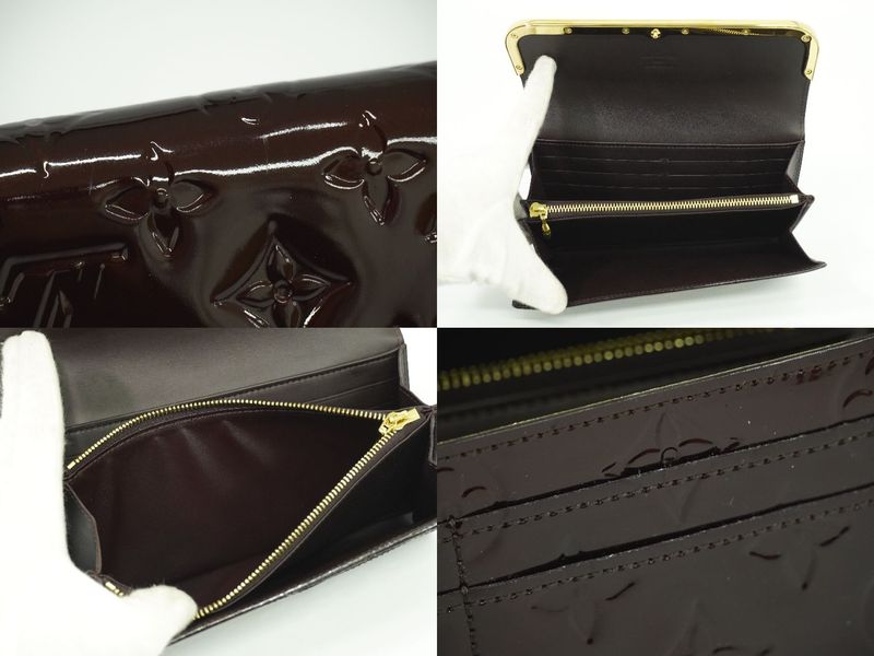 Authentic Louis Vuitton LV Portefeuille Rossmore Vernis Leather Long Wallet
