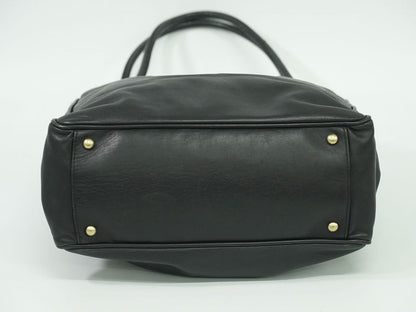 Authentic Chanel Camellia Shoulder Bag Tote Leather Black Camellia Bag Pre-owned