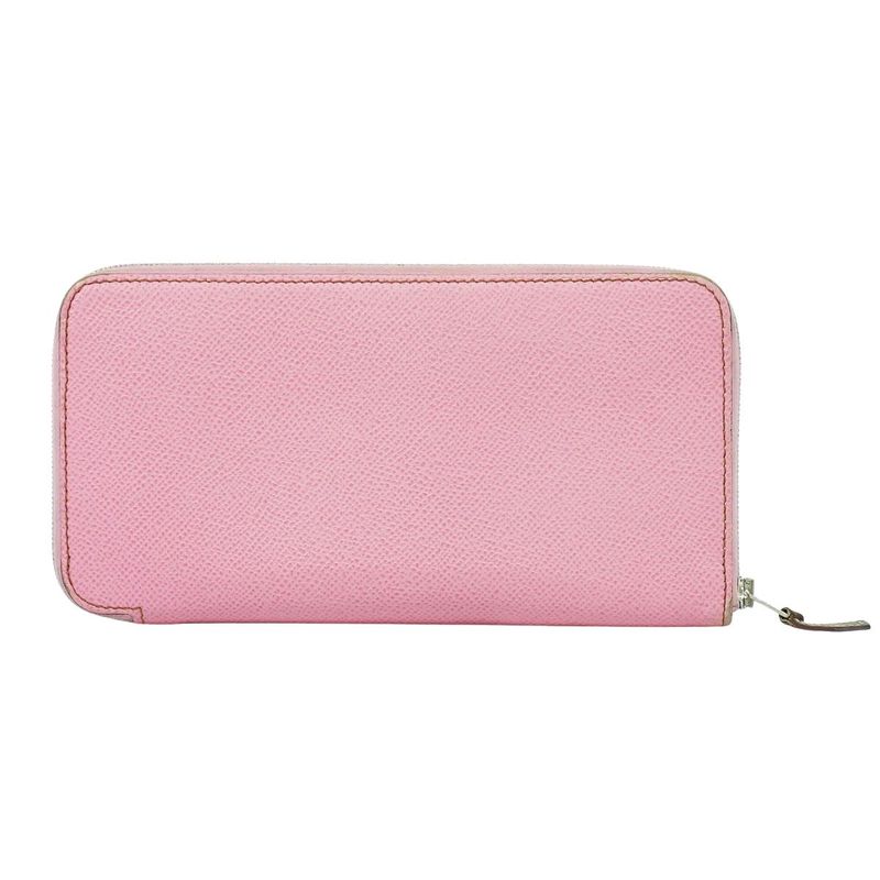 Authentic Hermes Azap Silk Inn Long Vaux Epson Leather Round Zipper Long Wallet