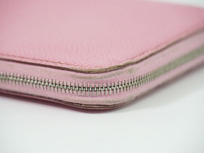 Authentic Hermes Azap Silk Inn Long Vaux Epson Leather Round Zipper Long Wallet