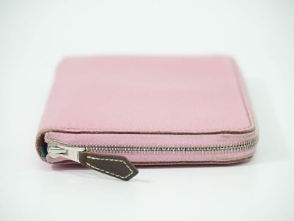 Authentic Hermes Azap Silk Inn Long Vaux Epson Leather Round Zipper Long Wallet