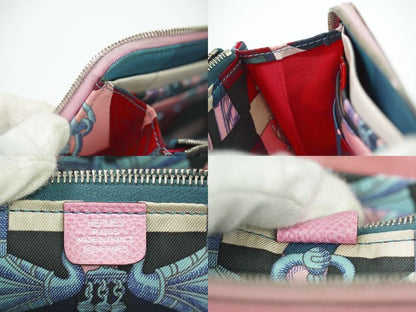 Authentic Hermes Azap Silk Inn Long Vaux Epson Leather Round Zipper Long Wallet