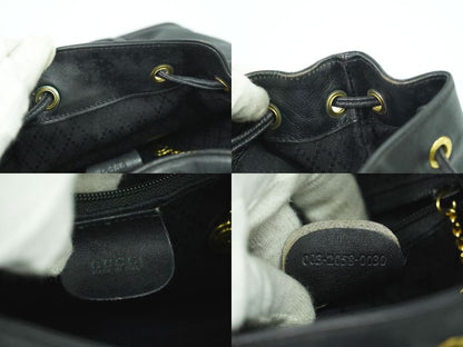 Authentic Gucci Bamboo Backpack Sac Backpack Leather Black Bamboo Bag Preowned