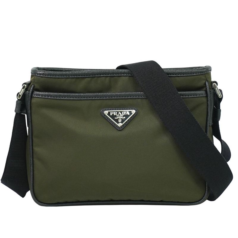 Authentic Prada Nylon Shoulder Bag Pochette Khaki Bag Pre-owned [follow-up