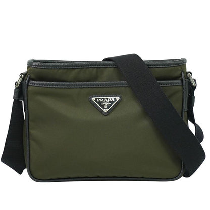 Authentic Prada Nylon Shoulder Bag Pochette Khaki Bag Pre-owned [follow-up