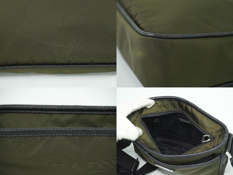Authentic Prada Nylon Shoulder Bag Pochette Khaki Bag Pre-owned [follow-up