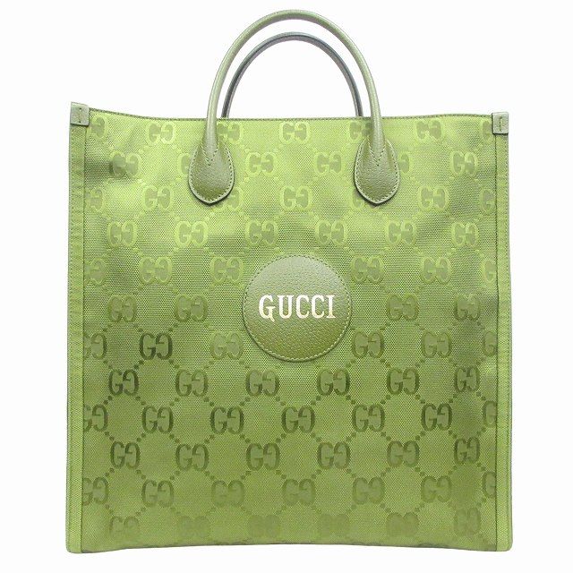 Gucci Off The Grid 2way Tote Hand Shoulder Bag GG Nylon Leather 696043 Green