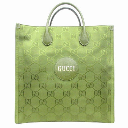 Gucci Off The Grid 2way Tote Hand Shoulder Bag GG Nylon Leather 696043 Green