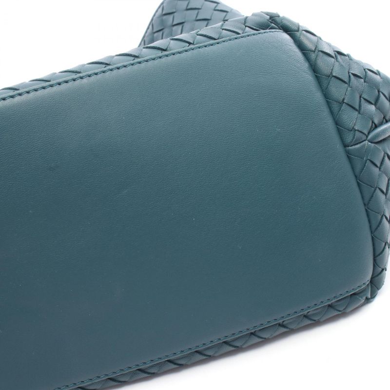 Bottega Veneta Tote Bag Intrecciato Blue Green Leather Intrecciato Tote Bag