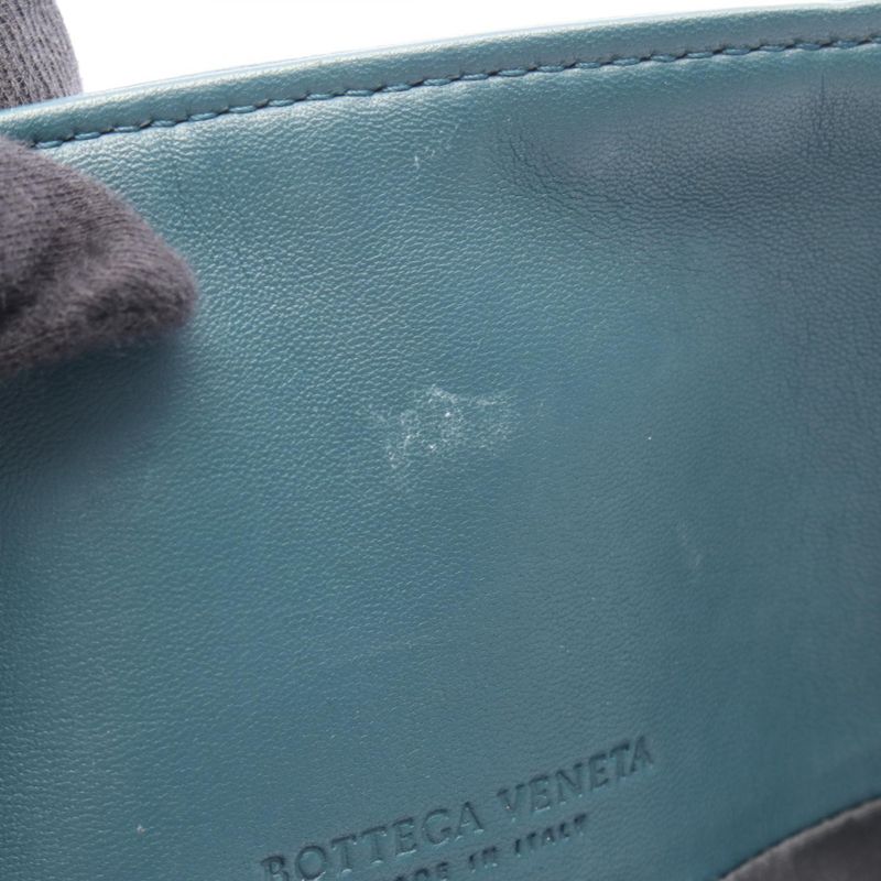 Bottega Veneta Tote Bag Intrecciato Blue Green Leather Intrecciato Tote Bag