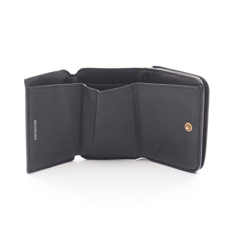 Balenciaga Trifold Wallet Cash Mini Wallet Cash Mini Wallet 593813 Black