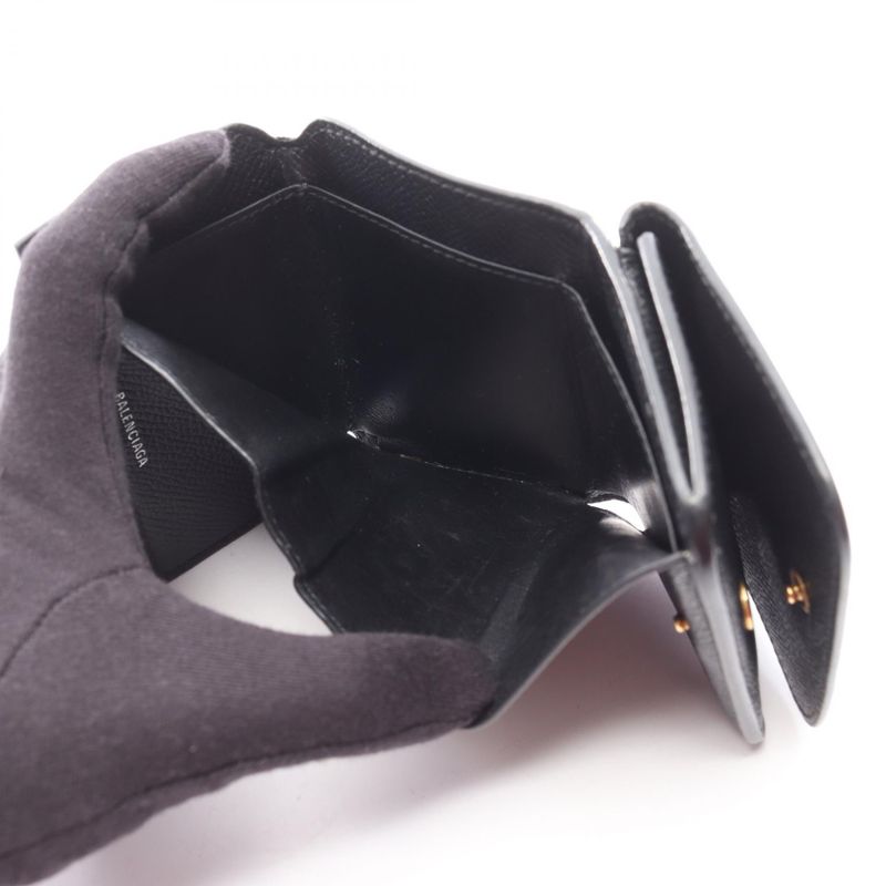 Balenciaga Trifold Wallet Cash Mini Wallet Cash Mini Wallet 593813 Black