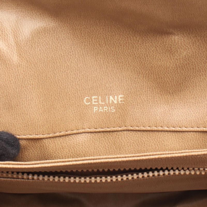 Celine Shoulder Bag Macadam Beige PVC Coated Canvas Leather Madacam Shoulder