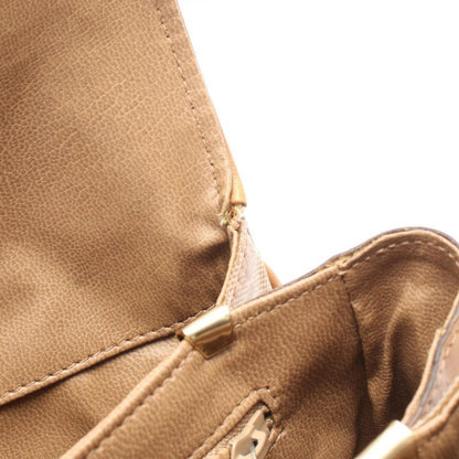 Celine Shoulder Bag Macadam Beige PVC Coated Canvas Leather Madacam Shoulder