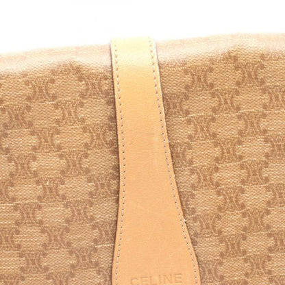 Celine Shoulder Bag Macadam Beige PVC Coated Canvas Leather Madacam Shoulder
