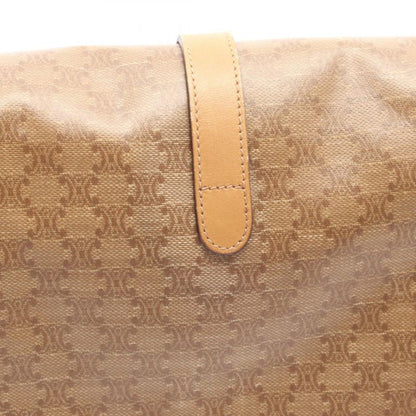Celine Shoulder Bag Macadam Beige PVC Coated Canvas Leather Madacam Shoulder
