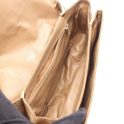 Celine Shoulder Bag Macadam Beige PVC Coated Canvas Leather Madacam Shoulder