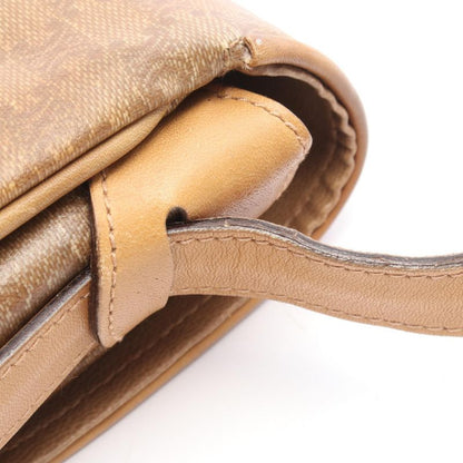 Celine Shoulder Bag Macadam Beige PVC Coated Canvas Leather Madacam Shoulder