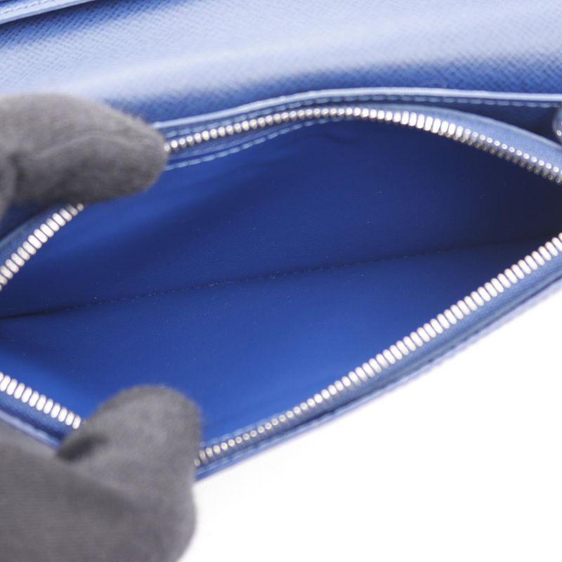 Louis Vuitton Portefeuille Brazza Taiga Llama Cobalt Blue M30297 Cobalt Leather