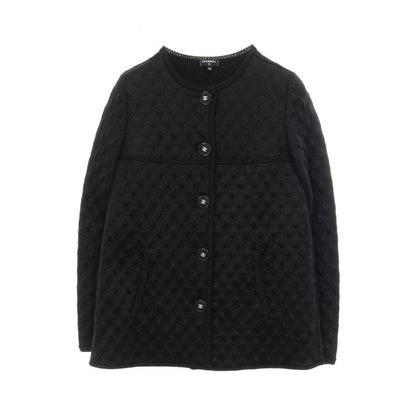 Chanel Collarless Jacket Coco Mark Button Quilted Cardigan P57087k07441 Black
