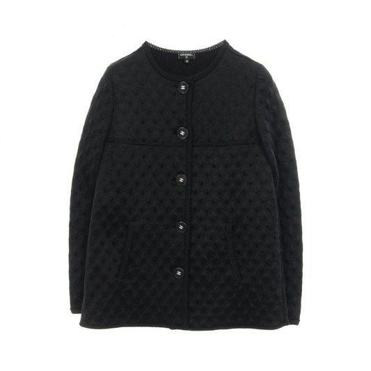 Chanel Collarless Jacket Coco Mark Button Quilted Cardigan P57087k07441 Black