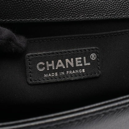 Chanel Shoulder Bag Boy Chanel A67086 Black Caviar Skin (grained Calf) Boy