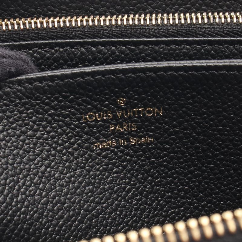 Louis Vuitton Round Long Wallet Zippy Wallet Bicolor M80481 Black/beige Leather