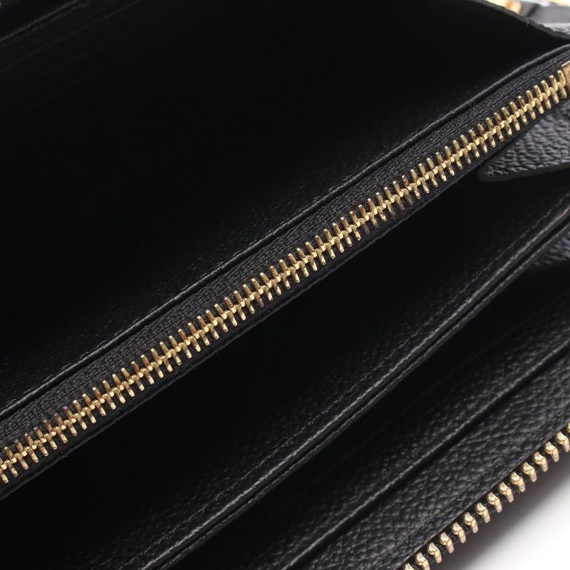 Louis Vuitton Round Long Wallet Zippy Wallet Bicolor M80481 Black/beige Leather
