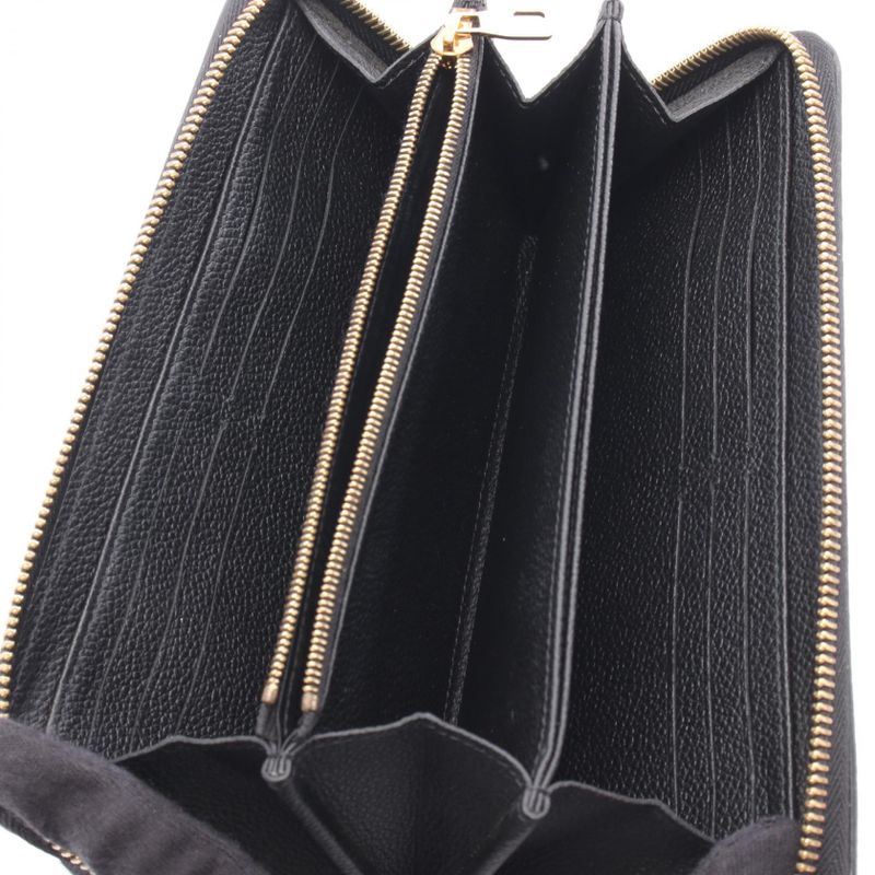 Louis Vuitton Round Long Wallet Zippy Wallet Bicolor M80481 Black/beige Leather