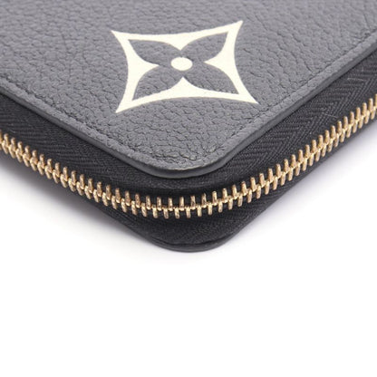 Louis Vuitton Round Long Wallet Zippy Wallet Bicolor M80481 Black/beige Leather