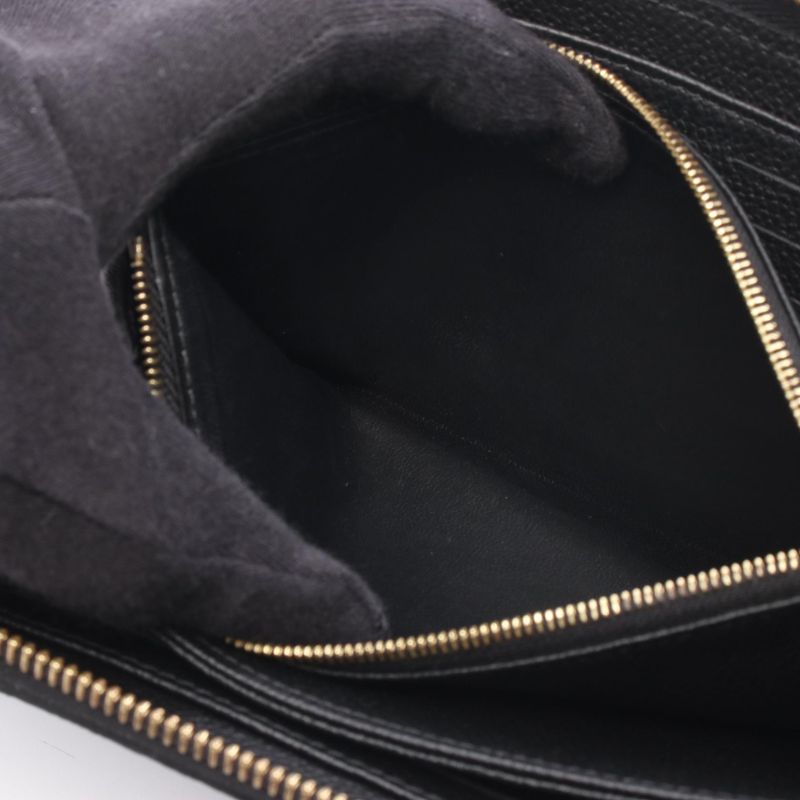 Louis Vuitton Round Long Wallet Zippy Wallet Bicolor M80481 Black/beige Leather