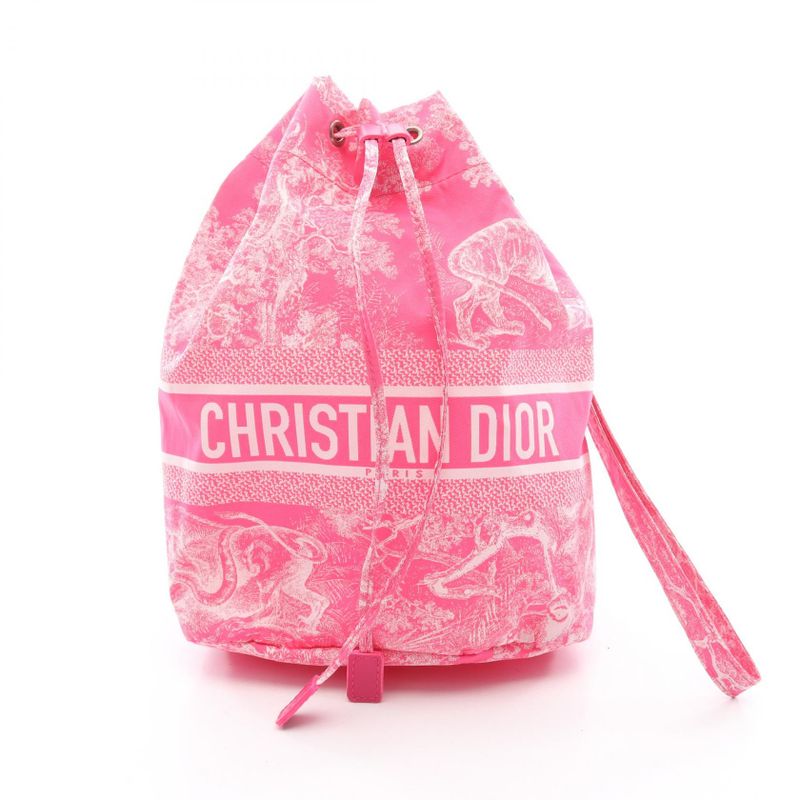 Christian DIOR Pouch Diortravel Toile De Jouy Pink Nylon Toile De Jouy Travel