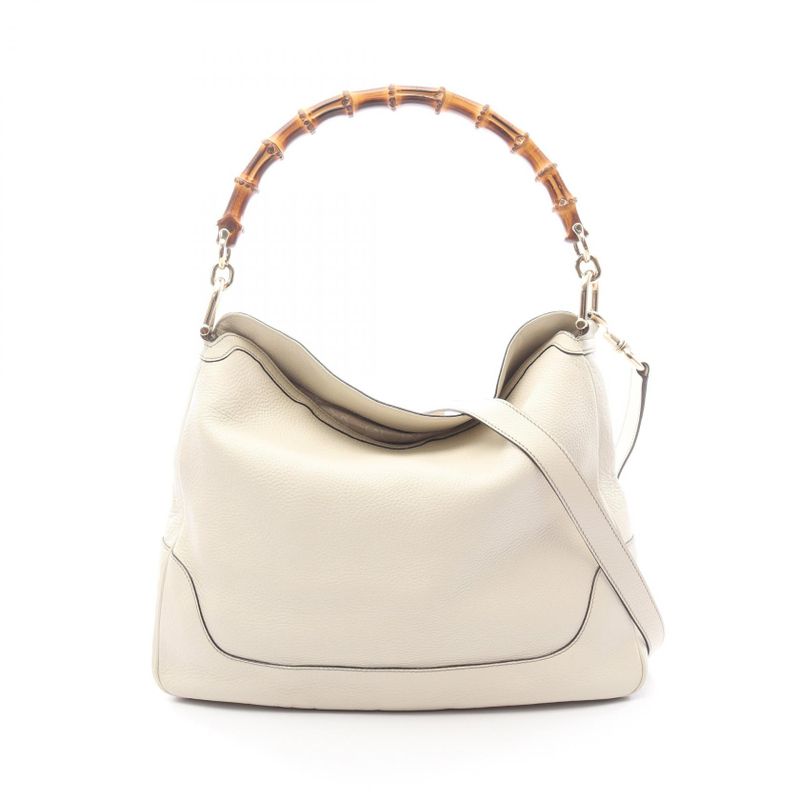 Gucci Shoulder Bag Diana Bamboo 282315 Ivory Leather Bamboo 2way Shoulder Women