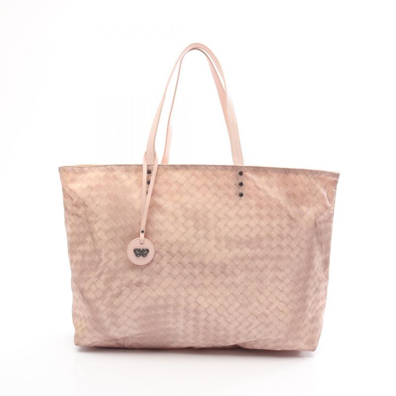 Bottega Veneta Tote Bag Intreccio Illusion Pink Nylon Leather Intreccio Tote