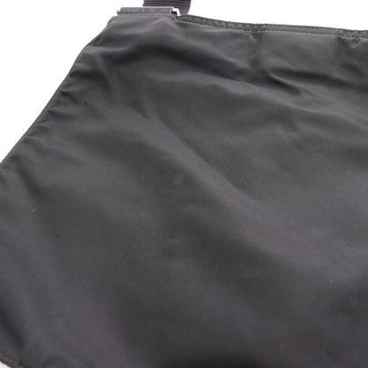 Prada Shoulder Bag Black Nylon Leather Triangle Logo Shoulder Bag Women Used B