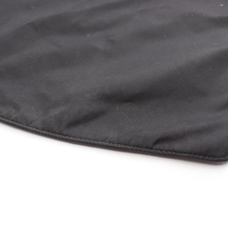 Prada Shoulder Bag Black Nylon Leather Triangle Logo Shoulder Bag Women Used B