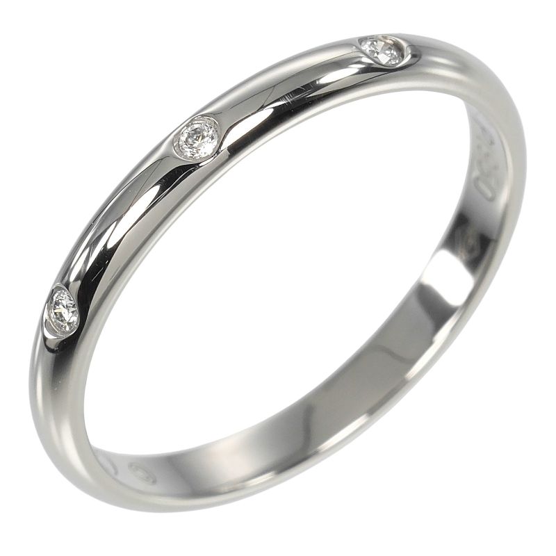 Cartier 1895 Wedding 2.6mm (0.10in) Band Pt950platinum X 3P Diamonds 14.5