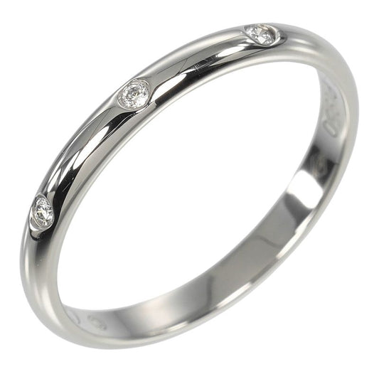 Cartier 1895 Wedding 2.6mm (0.10in) Band Pt950platinum X 3P Diamonds 14.5
