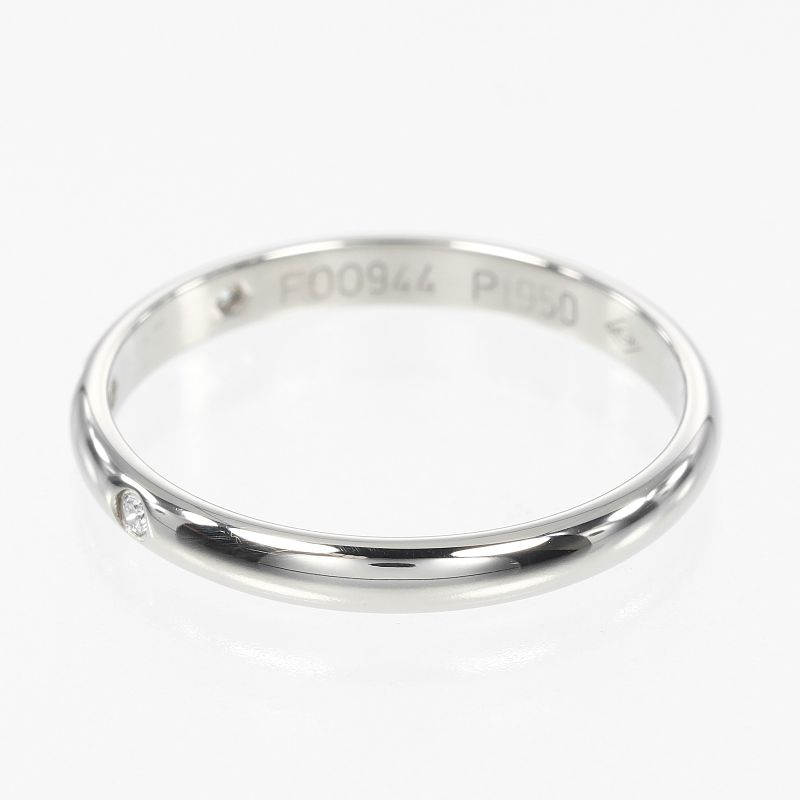 Cartier 1895 Wedding 2.6mm (0.10in) Band Pt950platinum X 3P Diamonds 14.5