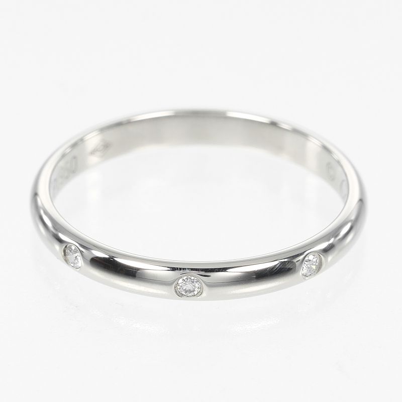 Cartier 1895 Wedding 2.6mm (0.10in) Band Pt950platinum X 3P Diamonds 14.5